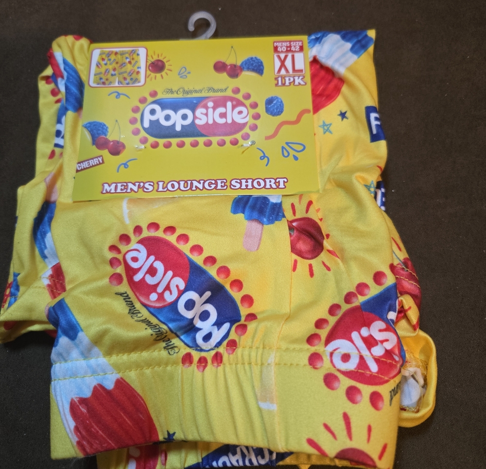 Popsicle Men's Lounge Shorts - Yellow Popsicle Print XL